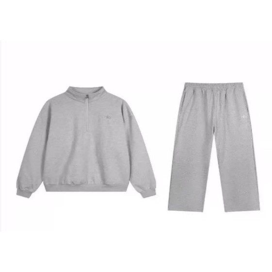 ALO Grey Half-Zip Straight Suit